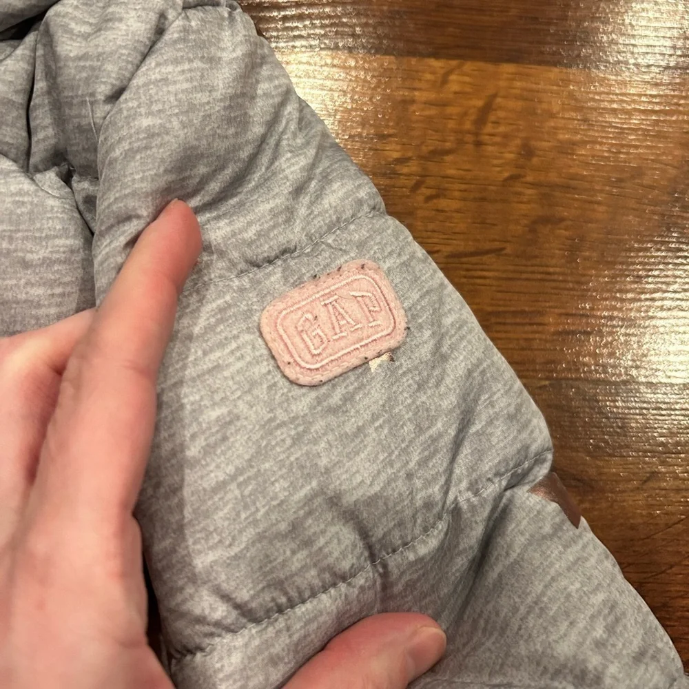 Gap Toddler Girls Long Puffer Coat Cold Control Max Gray Size 12-18 Months